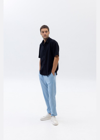 Комбинированный летний льняный кэжуал костюм из лого ск с рубашкой, брючный Vakko