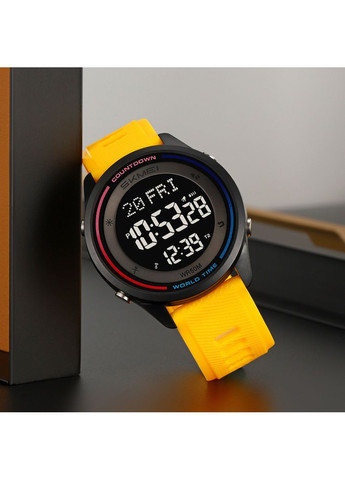 Годинник 2348YL жовтий електронний спортивний для чоловіків з будильником і хронографом ProDobro (367266872)