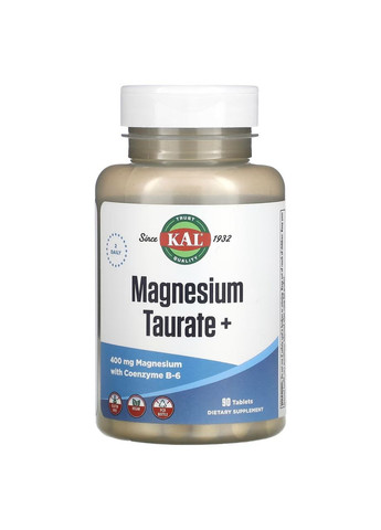 Магний таурат 400 мг с B6 Magnesium Taurate для сердца и сосудов 90 таблеток KAL (264648160)