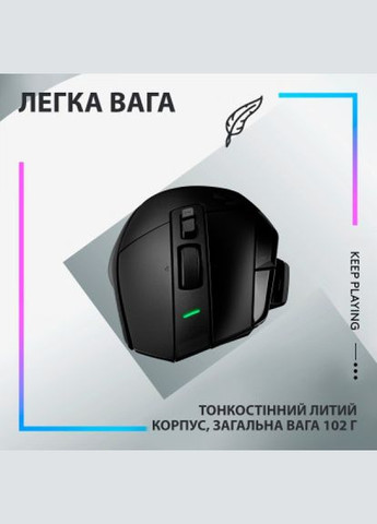 Мишка (910-006180) Logitech g502 x lightspeed wireless black (268143179)