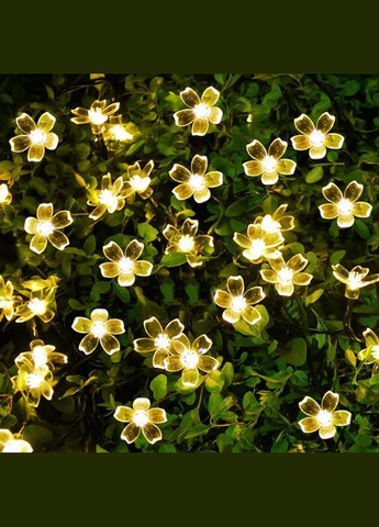 Уличная гирлянда Сакура на солнечной батарее 12 метров 100 LED теплый белый No Brand (370440524)