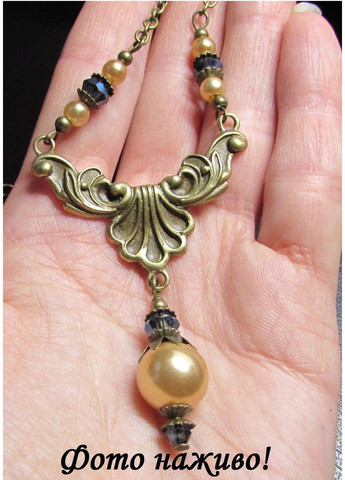 Вінтажний стиль - набір підвіски на ланцюгу та сережок, Женев'єва, 1828 No Brand (371394661)