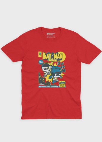 Красная демисезонная футболка для мальчика с принтом супергероя - бэтмен (ts001-1-sre-006-003-043-b) Modno