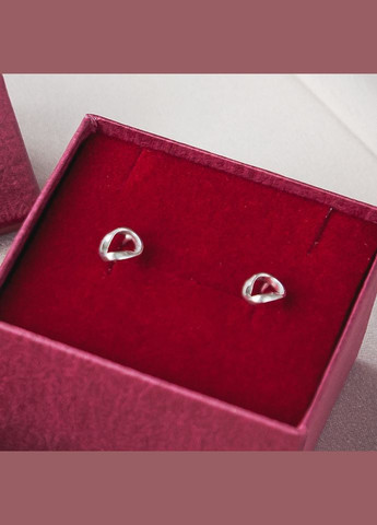 Серебряные серьги пуссеты перекрученный овал без камней No Brand (333705872)