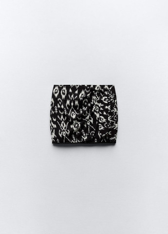 Черная повседневный с абстрактным узором юбка Zara