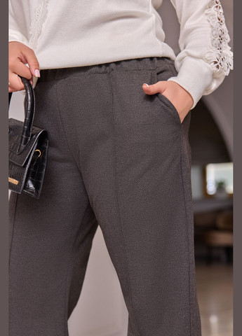 Темно-серые классические демисезонные прямые брюки No Brand