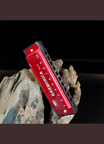 Губна гармошка Harmonica Блюзова Червона No Brand (347641182)
