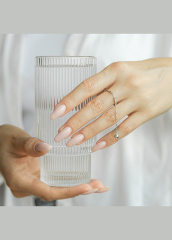 Серебряное кольцо с цепочкой и серебряным ожерельем без камней Каштан (342334666)