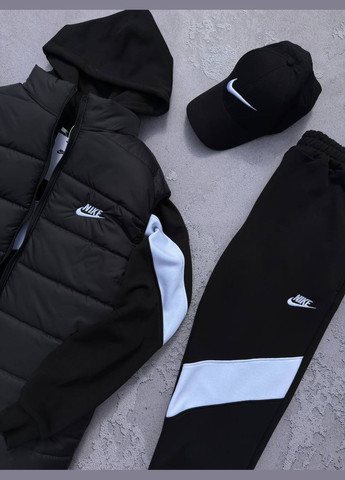 Черный набор 5 в 1 nike брюки,кофта жилетка,кепка,носки 2 пары,турция Україна