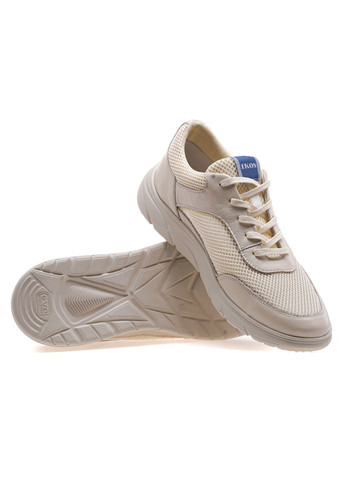 Бежевые летние кроссовки мужские 411-2l/beige leather Ikos