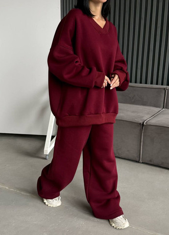 Базовий повсякденний демісезонний оверсайз костюм двійка: світшот + штани палаццо Tik-Tak (364957571)