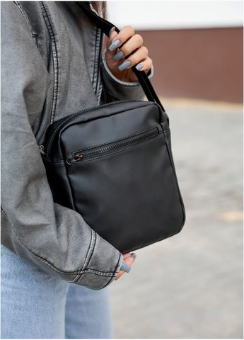 Жіноча сумка через плече месенджер з екошкіри Чорний Sambag (302008349)