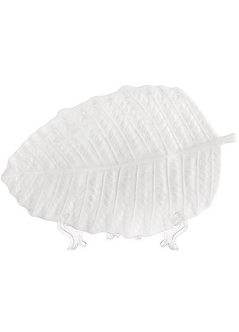 Набір 3 блюда сервірувальні "White City Лист" 28x18см, біла порцеляна Bona (330018161)