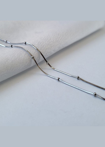 Срібний ланцюжок снейк Кольє з кульками см срібло 925 проби Родоване 2.50 г 223р1/40 No Brand (306854769)