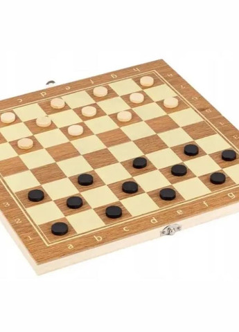 Дерев'яні шахи 3 в 1: нарди, шашки та шахи, дошка 24 см No Brand (315806190)