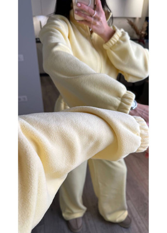 Тёплый флисовый комбинезон Oversize No Brand С1525-1283/3 комбинезон-брюки светло-жёлтый флис