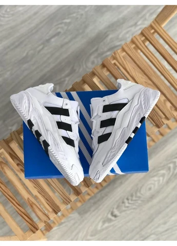 Белые демисезонные кроссовки мужские adidas niteball white black адидас найтбол белые No Brand