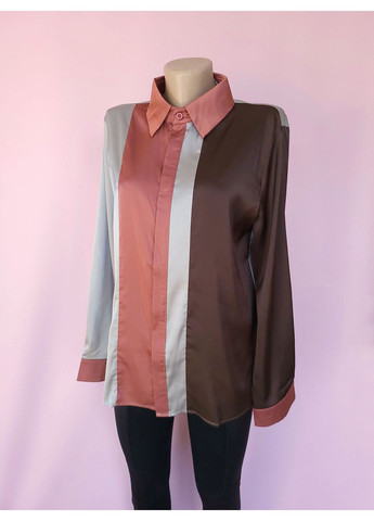 Серо-коричневая рубашка No Brand