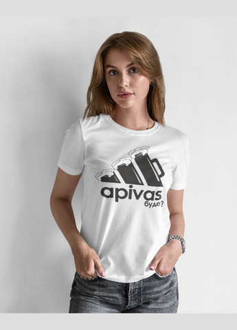 Белая летняя футболка женская буде 2000336 белая с коротким рукавом Mishe Apivas