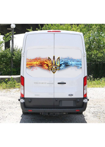 Наклейка на заднее стекло 3D TUNING STUDIO Кулаки трезубец Б 1480х700х0.18мм No Brand (362499707)