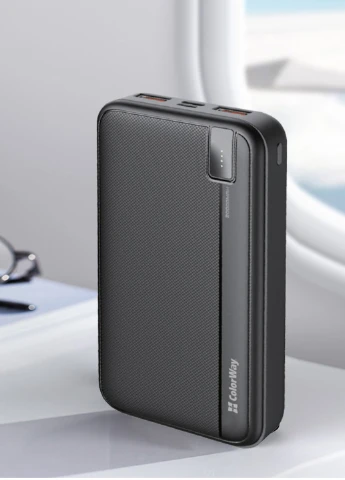 Повербанк для телефона 20000 mAh черный (2 x USB-A / Type-C) с быстрой зарядкой PD 22.5W Colorway High-power (358807146)