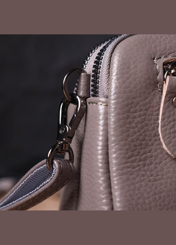 Сумка-клатч у стильному дизайні з натуральної шкіри сіра 19х12х7 см 22099 Vintage (329197870)