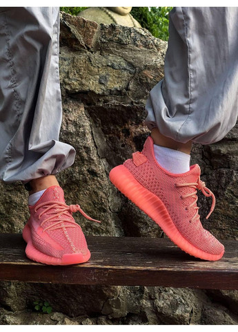 Рожеві Осінні кросівки чоловічі adidas yeezy boost 350 coral адідас ізі буст No Brand