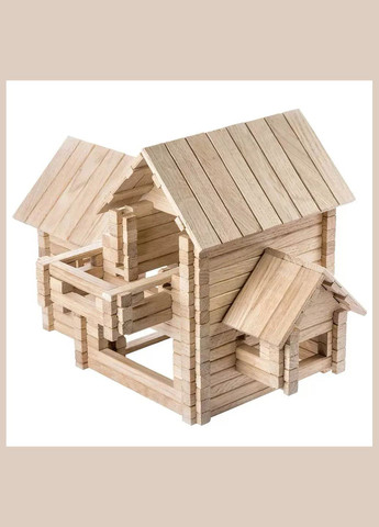 Конструктор дерев'яний Котедж 4в1 206 дет (900323) Igroteco (331164104)