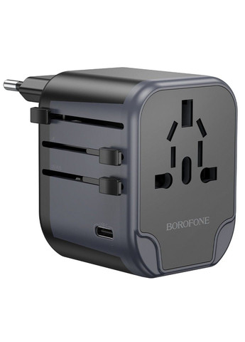 Сетевое зарядное устройство BAC12 Leader 3-port(1C2A) universal conversion charger Black Borofone (371362556)