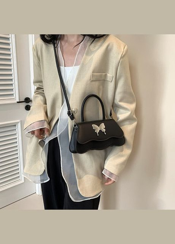 Женская классическая сумка 10352 кросс-боди на ремешке через плечо черная No Brand (306709550)