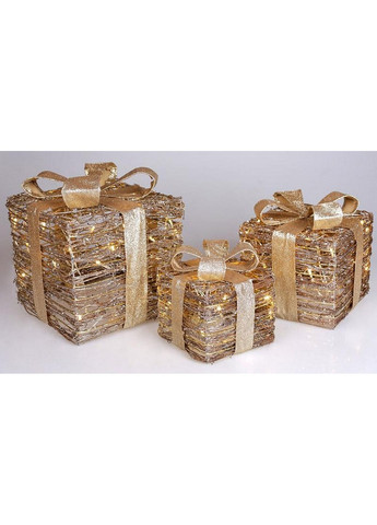 Набір декоративних подарунків - 3 коробки з led-підсвічуванням Bona (282593682)