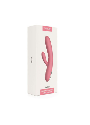 Вибратор-кролик Avery Strawberry Pink с двигающимся стволом, движение вперед-назад Svakom (334000917)