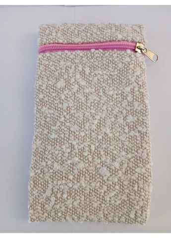 Футляр чехол на молнии защитный для телефона, очков. Белый айвори Handmade (399455217)