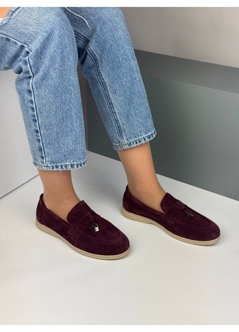 Hengji 408 Лоферы Замшевые Бордовые с украшением бордовый з натуральная замша, китай — демисезон (335365740)