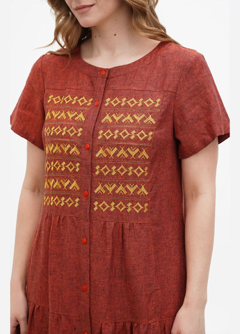 Коричнева сукня герда помаранчевий меланж, р., код 0321/44/044 ГАЛЕРЕЯ ЛЬОНУ