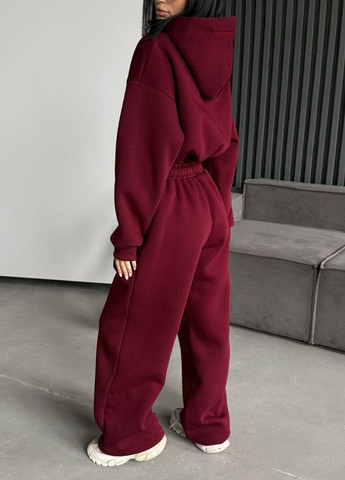 Базовий повсякденний демісезонний оверсайз костюм двійка: вкорочений худі на блискавці + штани з затяжками Tik-Tak (364957591)