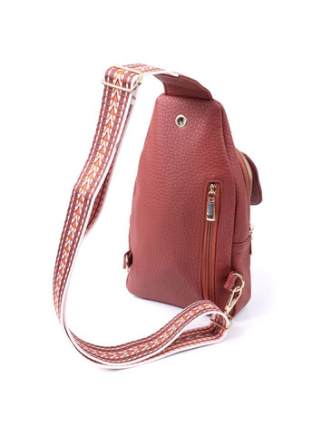 Стильна жіноча сумка з однією лямкою через плече з великозернистої екошкіри 22762 Бордовий Vintage (329151074)