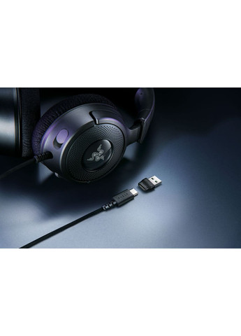 Гарнитура игровая Kraken V4 X, 7.1, USB-A, 1.8м, RGB, черный Razer (360397446)