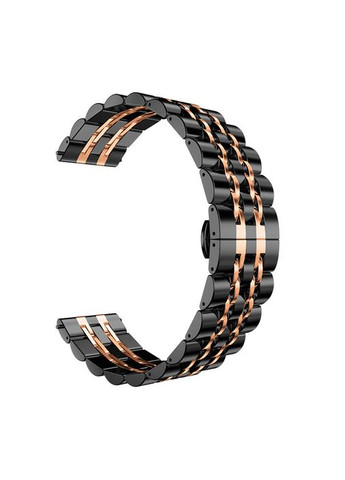 Браслет / ремінець для наручного годинника Ш. 20мм і 22 мм Колір: чорний + рожеве золото No Brand (370101803)