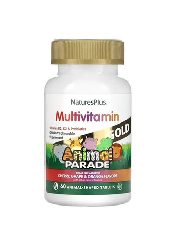 Мультивітаміни з пробіотиками для дітей, 60 таблеток Nature's Plus (299899335)