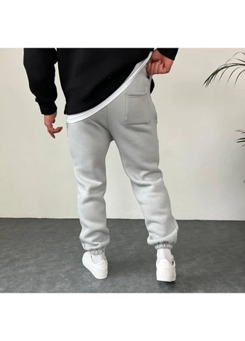 Серые демисезонные брюки No Brand