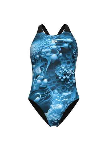 Комбінований демісезонний купальник жіночий blue flowers swimsuit v back (009027-850) 38 Arena