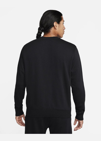 Толстовка чоловіча Long-Sleeve Crew-Neck Sweatshirt Club Fleece FN2610-010 чорна Nike (298399909)