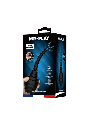 Анальний душ із гнучким носиком MR PLAY у вигляді анального стимулятора, чорний, 330 мл Pretty Love (366869840)