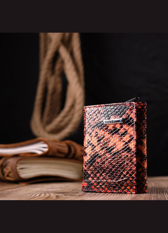 Візитниця з натуральної фактурної шкіри під змію 20982 Різнокольоровий Karya (298920941)