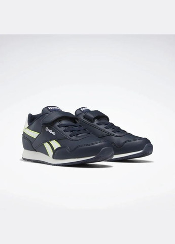 Синие всесезон кроссовки royal classic jogger 3 vector navy cloud white solar acid yellow Reebok