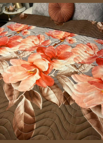 Ковдра з натуральним наповнювачем Євро мікрофібра 200х215 см коричнева (П4К-lito-kovdra-003-52) No Brand (306633403)