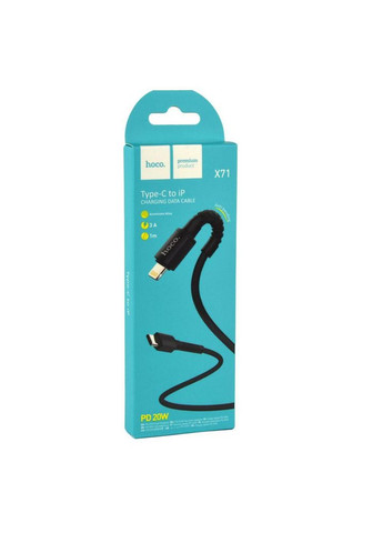 Кабель USB X71 Спеціальний Type-C to Lightning PD 20W 3A 1m Чорний Hoco (317631354)