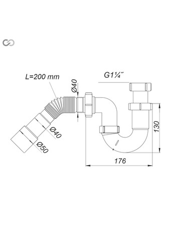 Сифон Н0415 для мийки та раковини пластиковий, герметичний SoloPlast (340286134)