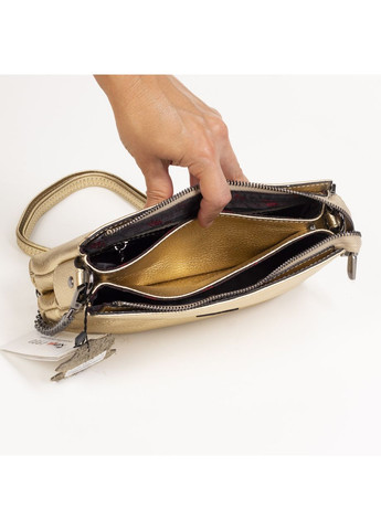 Жіноча шкіряна сумка крос-боді 5072-069 золота Karya (349810517)